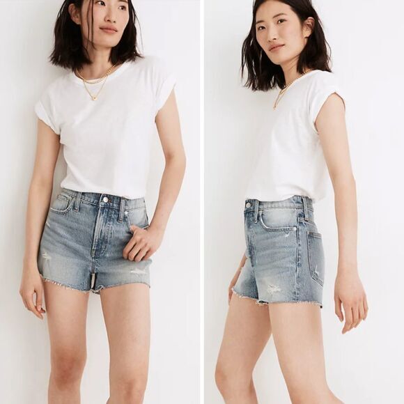 Madewell The Perfect Jean Short in‎ Snyder Wash: TENCEL™ Denim Edition - Picture 1 of 16